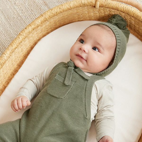 オーガニックコットン ベビーニットピクシーボンネット