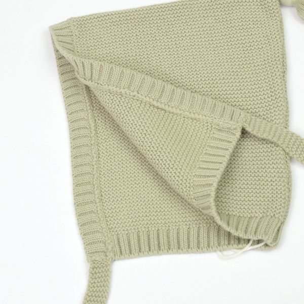 オーガニックコットン ベビーニットピクシーボンネット