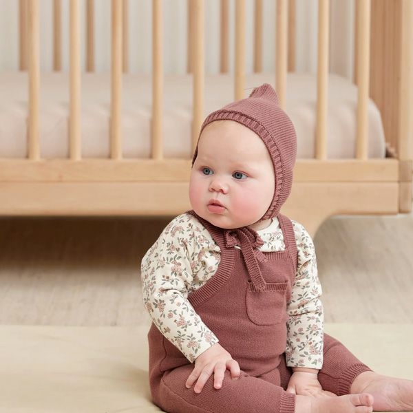 オーガニックコットン ベビーニットピクシーボンネット