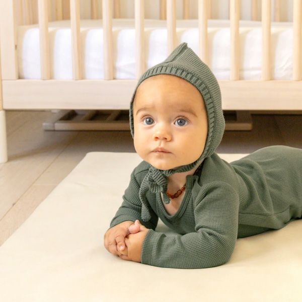 オーガニックコットン ベビーニットピクシーボンネット