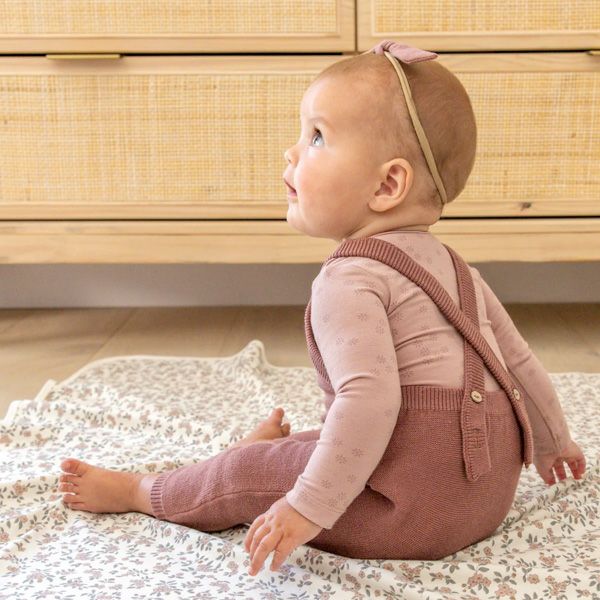 オーガニックコットン ベビーニットオーバーオール