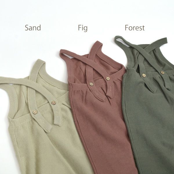 オーガニックコットン ベビーニットオーバーオール