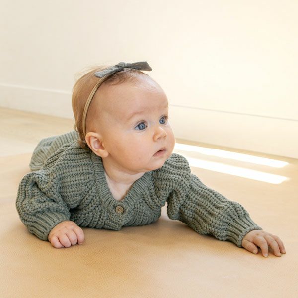 オーガニックコットン ベビーチャンキーニットジャンプスーツ(長袖)