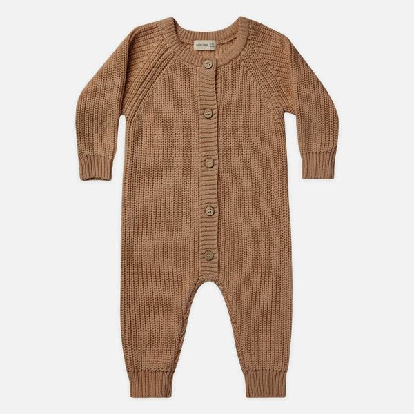 オーガニックコットン ベビーチャンキーニットジャンプスーツ(長袖)