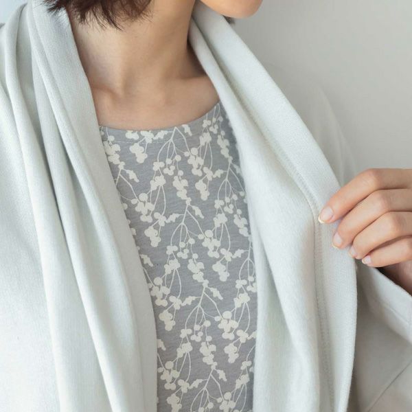 オーガニックコットン 裏起毛ドレープコート