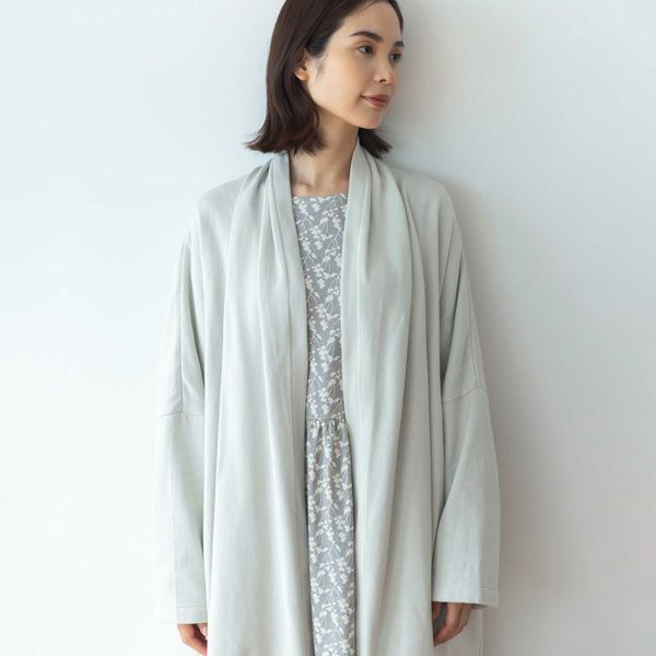 オーガニックコットン 裏起毛ドレープコート