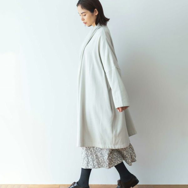 オーガニックコットン 裏起毛ドレープコート