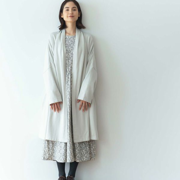 オーガニックコットン 裏起毛ドレープコート