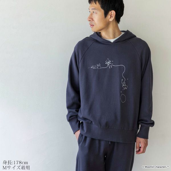 オーガニックコットン ムーミン ユニセックス裏毛フーディー