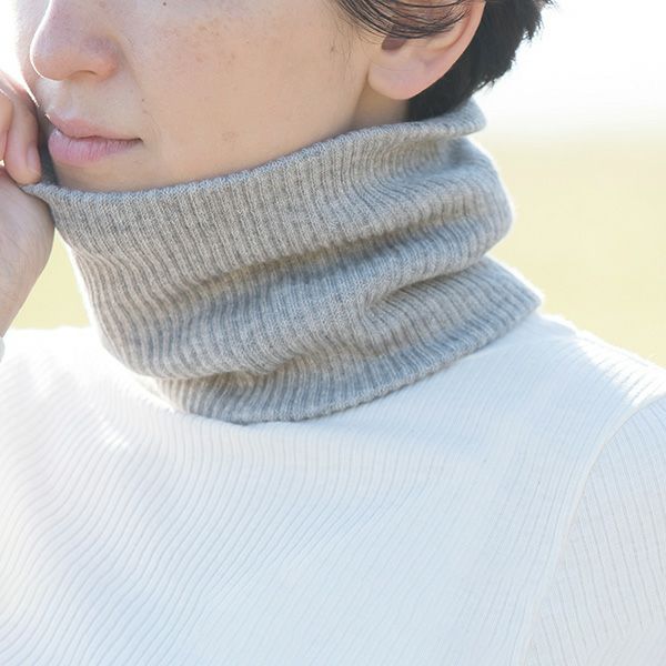 ハンドメイド✁︎✁︎ ネックウォーマー　　　　コットンツイード／グレー ハンドメイド✁︎✁︎ ネックウォーマー コットンツイード／グレー