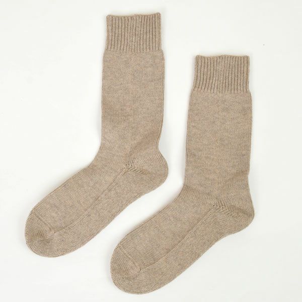 オーガニックコットン＆ヤク縫い目のないソックスプレーン