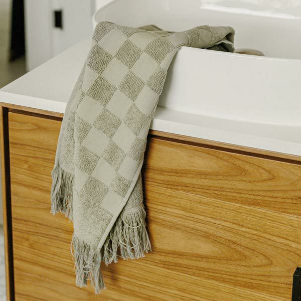 オーガニックコットン チェック柄テリーフェイスタオル