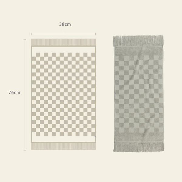 オーガニックコットン チェック柄テリーフェイスタオル