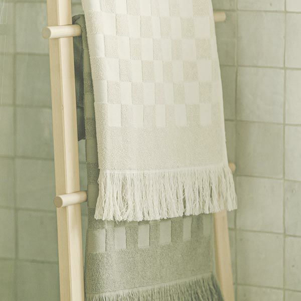 オーガニックコットン チェック柄テリーバスタオル