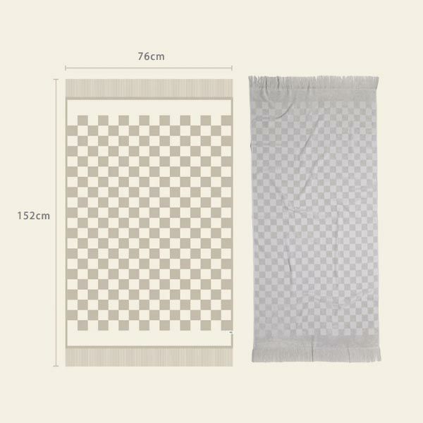 オーガニックコットン チェック柄テリーバスタオル