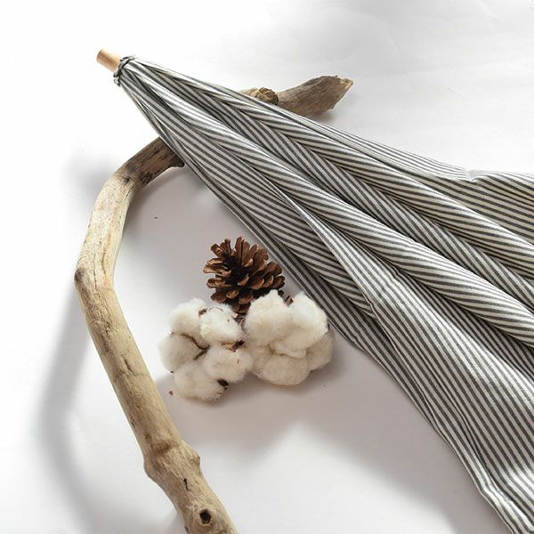 オーガニックコットン 折りたたみパラソル(日傘) ストライプ