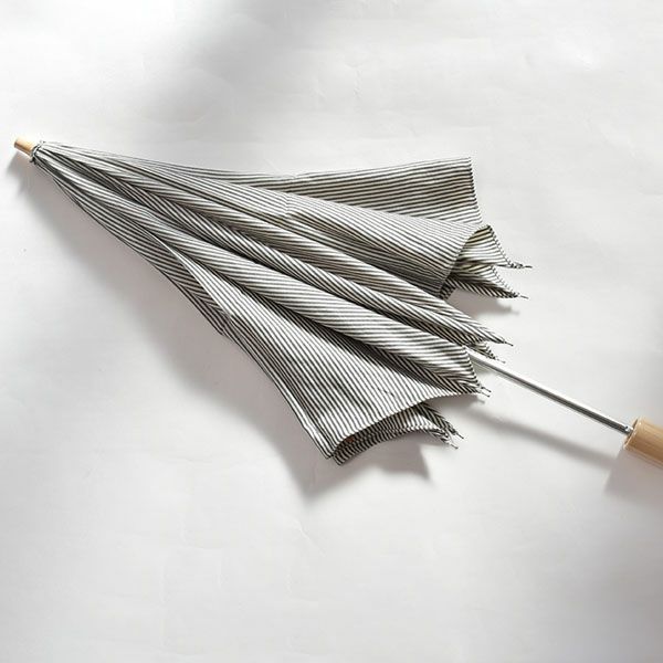 オーガニックコットン 折りたたみパラソル(日傘) ストライプ