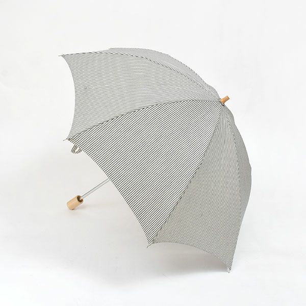 オーガニックコットン 折りたたみパラソル(日傘) ストライプ