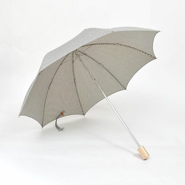 オーガニックコットン 折りたたみパラソル(日傘) ストライプ