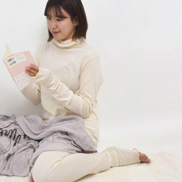 オーガニックコットン うっとりガーゼウォーマーレギンス