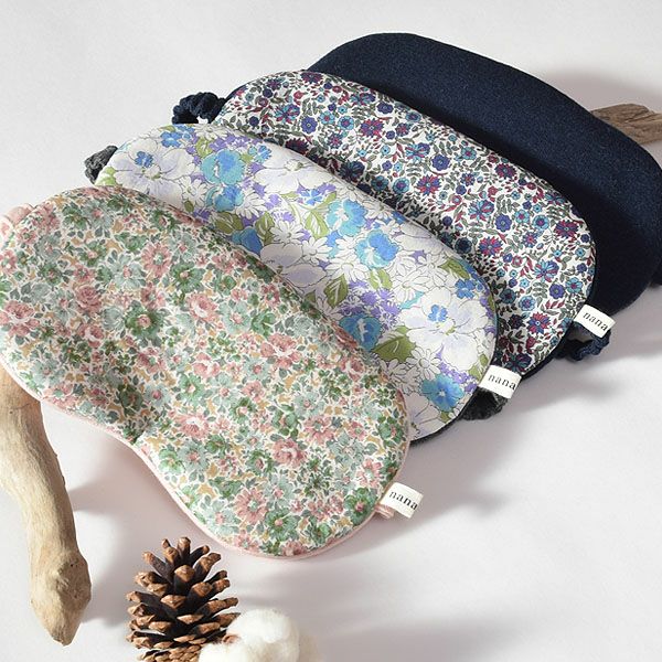 【別注】オーガニックコットン ビッグアイマスク ネイビー×チャコールグレー