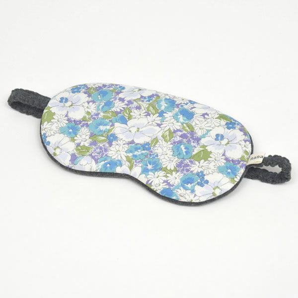 【別注】オーガニックコットン ビッグアイマスク フラワーブルー