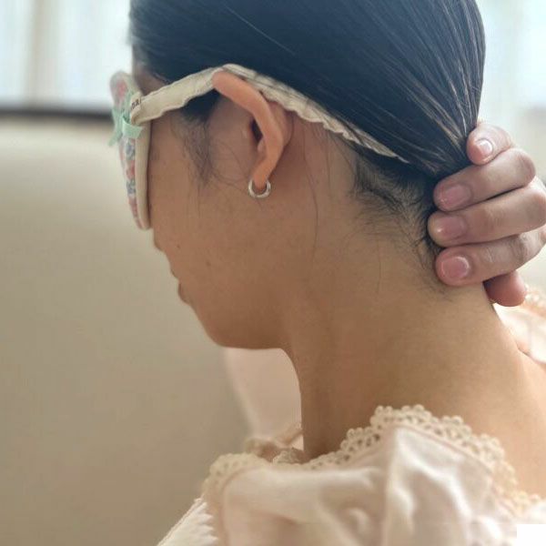 【別注】オーガニックコットン ビッグアイマスク モーブポピー