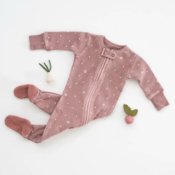 オーガニックコットン ベビーフリース足つきカバーオール