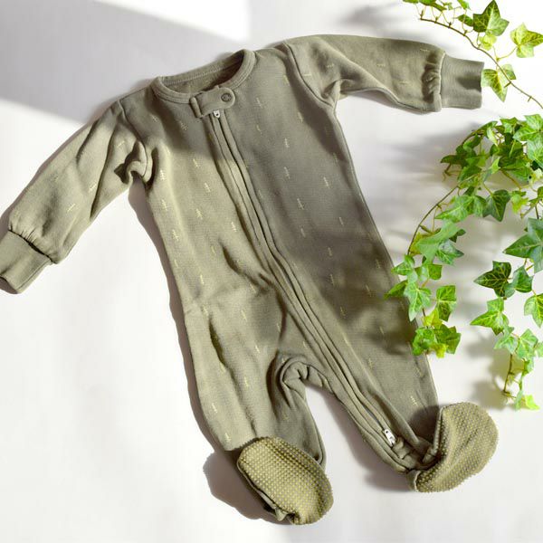 オーガニックコットン ベビーフリース足つきカバーオール