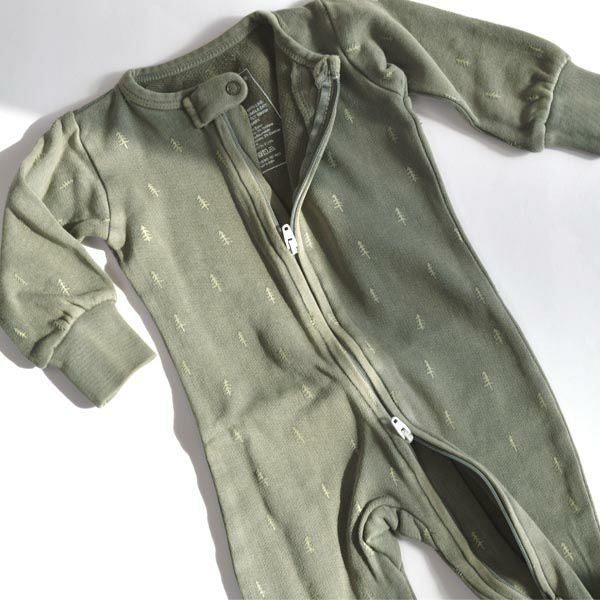 オーガニックコットン ベビーフリース足つきカバーオール