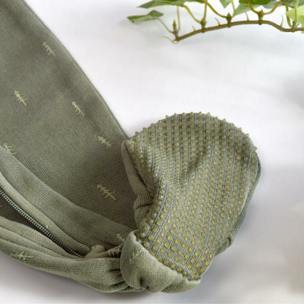 オーガニックコットン ベビーフリース足つきカバーオール