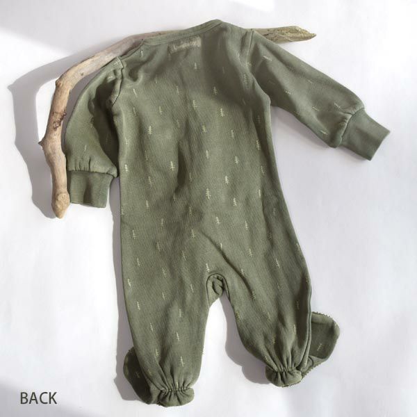 オーガニックコットン ベビーフリース足つきカバーオール