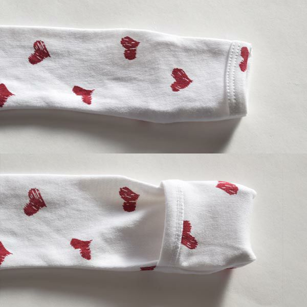 オーガニックコットン ベビー足つきカバーオールValentine's