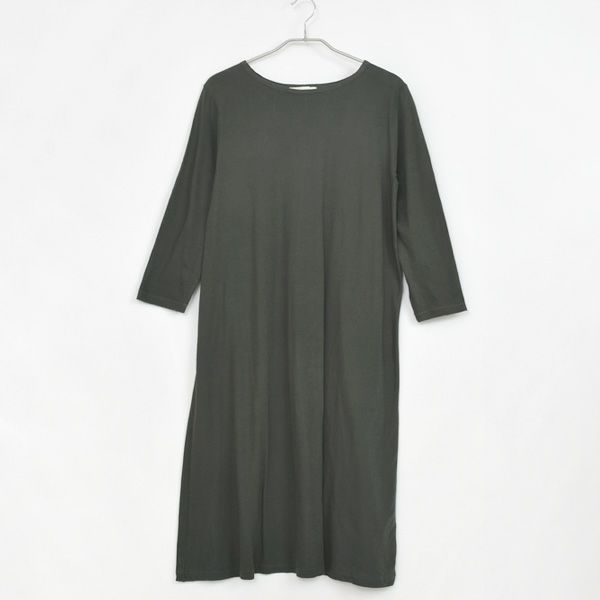 オーガニックコットン 薄地ハイゲージ7分袖ワンピース