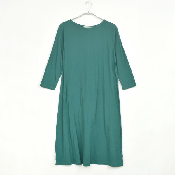 オーガニックコットン 薄地ハイゲージ7分袖ワンピース