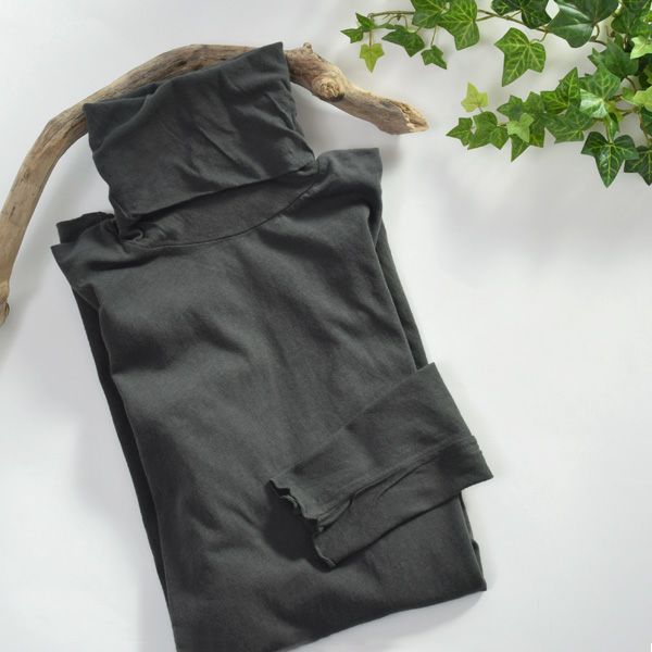 オーガニックコットン 薄手天竺タートルネック