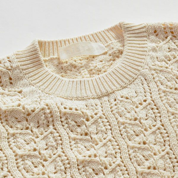 オーガニックコットン 透かし編みベスト