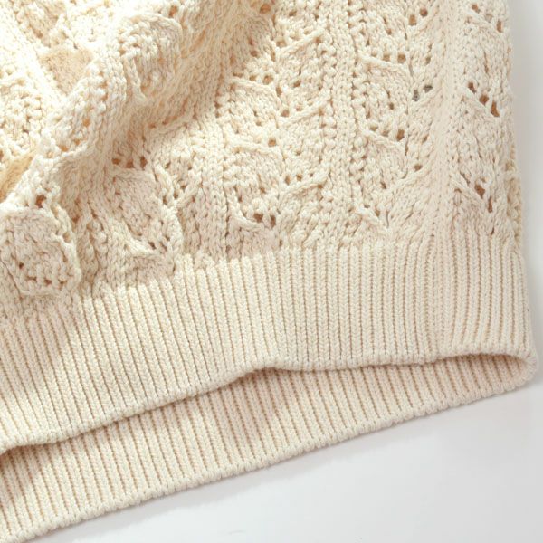 オーガニックコットン 透かし編みベスト