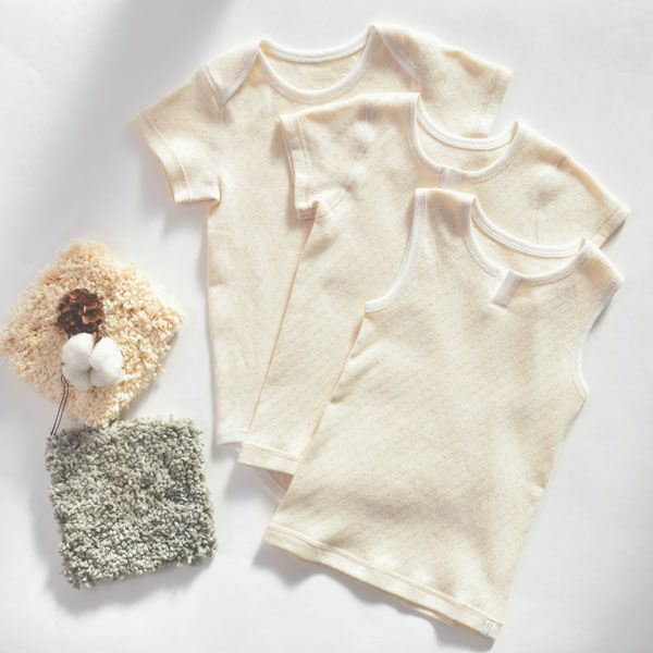 オーガニックコットン ベビーメッシュ半袖グレコ