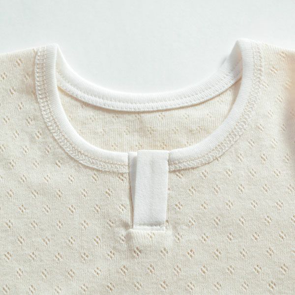 オーガニックコットン ベビー メッシュシャツ（半袖）ナチュラル 80-90