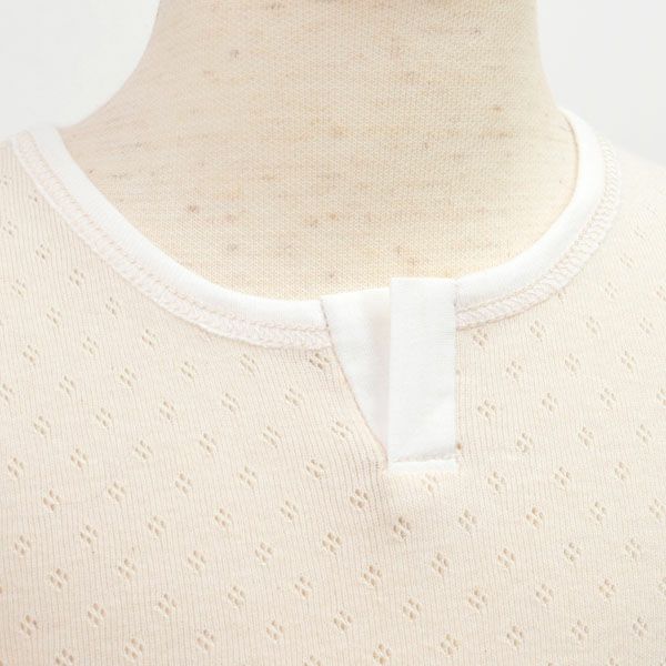 オーガニックコットン ベビー メッシュシャツ（半袖）ナチュラル 80-90