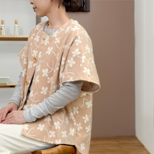 オーガニックコットン 羽織るブランケットウォーマー