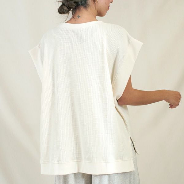 オーガニックコットン ワッフルベストトップス