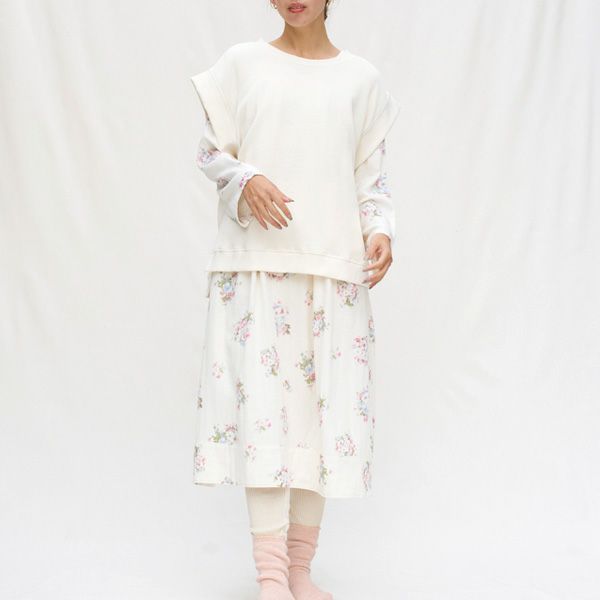 オーガニックコットン ワッフルベストトップス