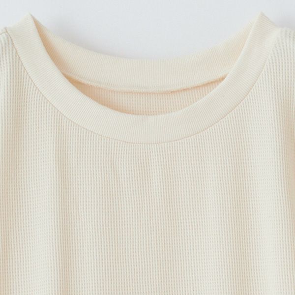 オーガニックコットン ワッフルベストトップス