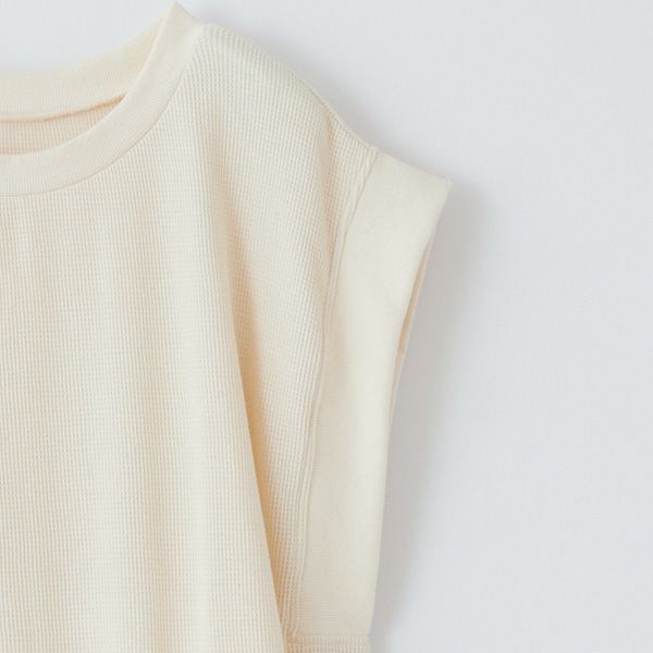 オーガニックコットン ワッフルベストトップス