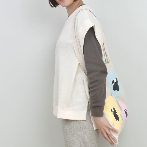 オーガニックコットン ワッフルベストトップス