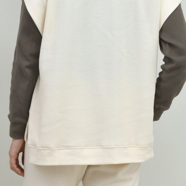 オーガニックコットン ワッフルベストトップス