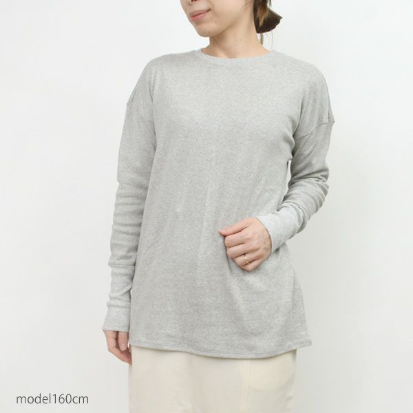 オーガニックコットン 長めリブ袖プルオーバー