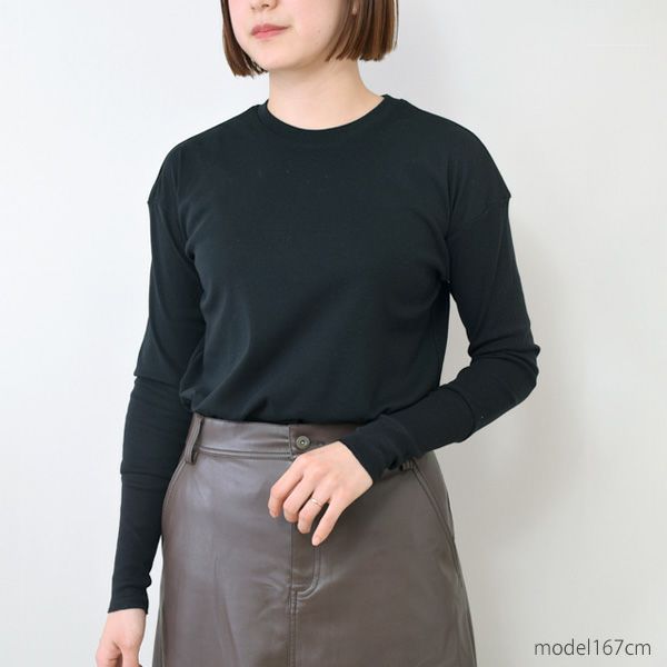 オーガニックコットン 長めリブ袖プルオーバー